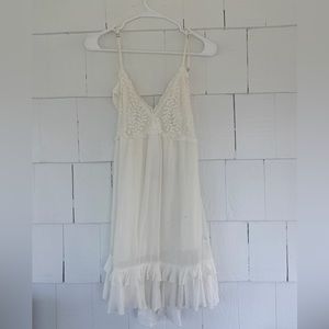 Ocean drive white mini dress with lace top